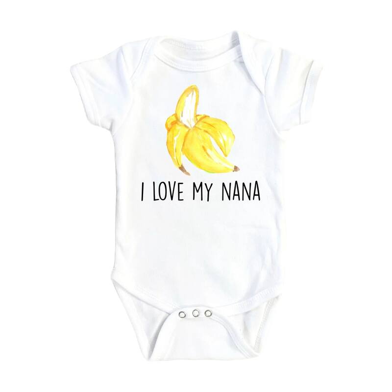 Banana Love Nana - Baby Boy Girl Clothes Infant Bodysuit Funny Cute Newborn - White - 0-3M