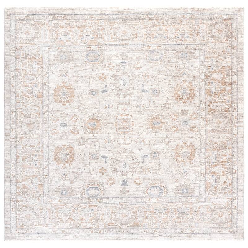 SAFAVIEH Kendal Madleine Traditional Rug - 6'7" Square - Beige/Grey Brown