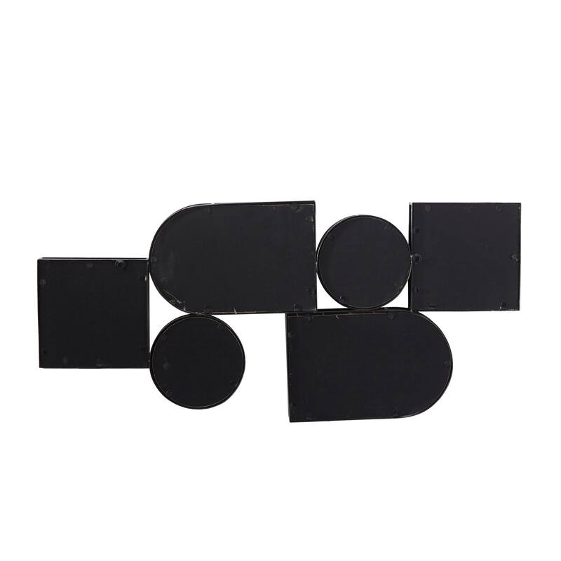 Brown Bamboo Shapes Geometric Wall Decor with Metal Wire Frames