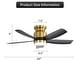 preview thumbnail 42 of 75, Sofucor 42/52 Inch Low Profile Flush Mount Ceiling Fan with Light,Remote Control,Solid wood/ABS Blades,Reversible Quiet DC Motor