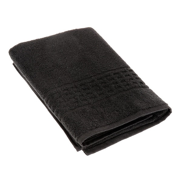 slide 1 of 1, Basketweave Bath Towel (27 X 50) (Black) - Set of 2