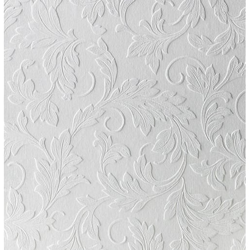 Superfresco Easy Large Scrolling Leaf Paintable Wallpaper - 20.5 X 396