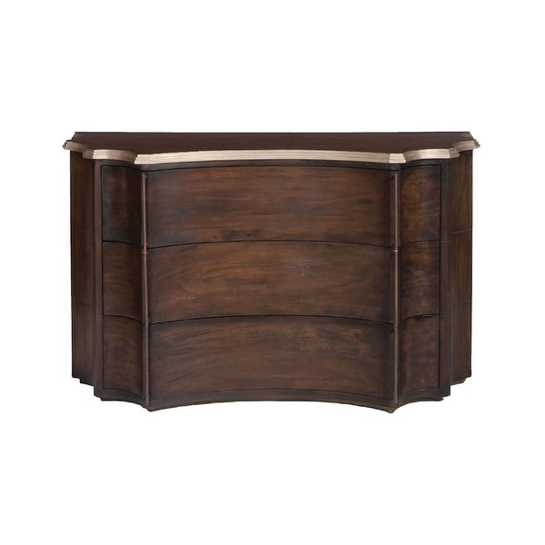32” Brown Chamfered 3-Drawer South Chest - N/A