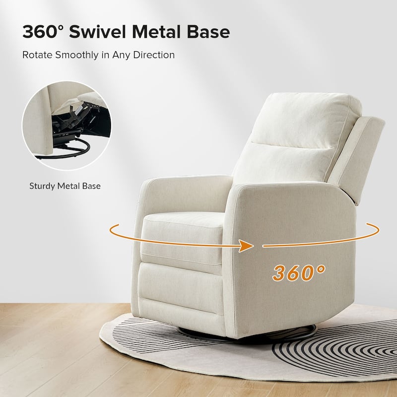 Diana Modern Polyester 360-degree Swivel Rocker Recliner by HULALA HOME