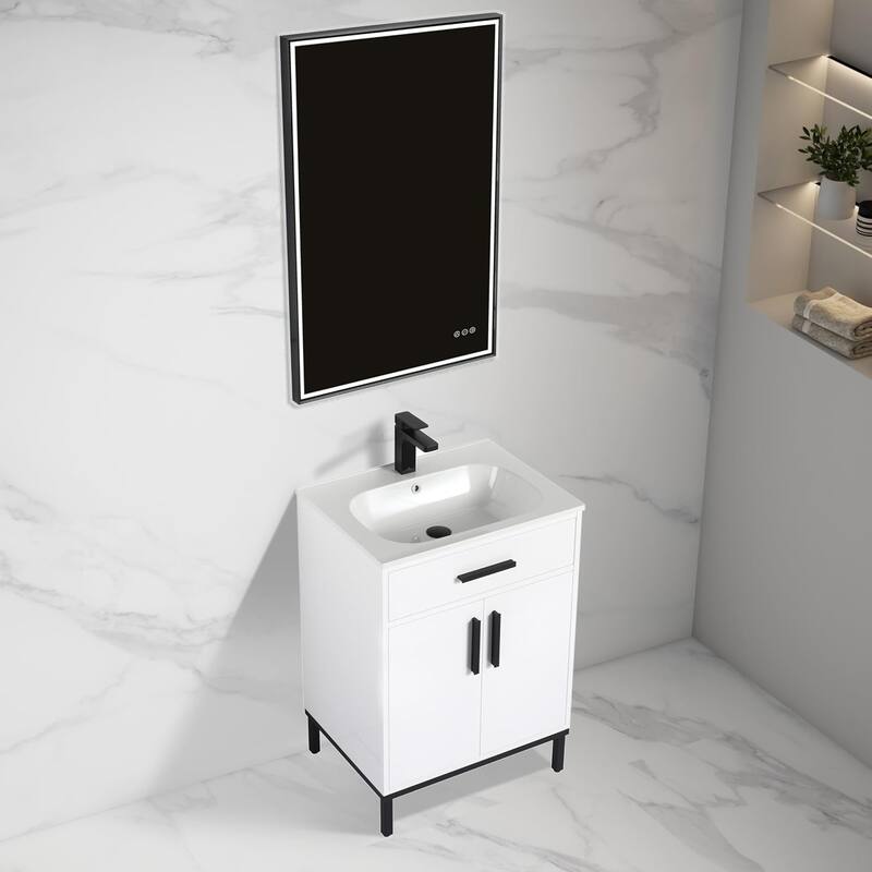 Blossom 24-Inch Freestanding Bathroom Vanity with SMC Sink