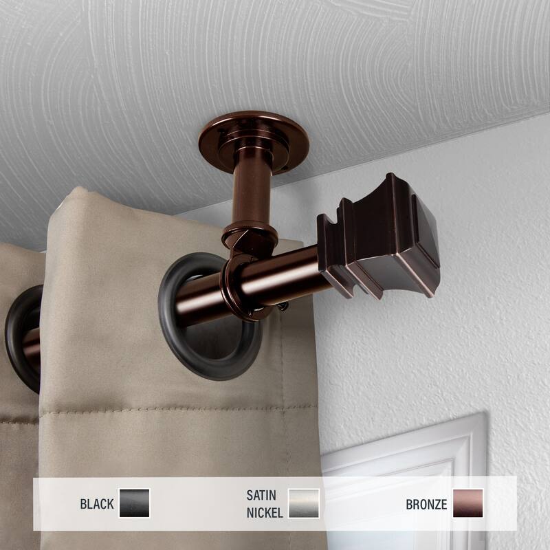InStyleDesign Savre 1 inch Diameter Ceiling Curtain Rod/ Room Divider - 160 to 240 inches - Bronze
