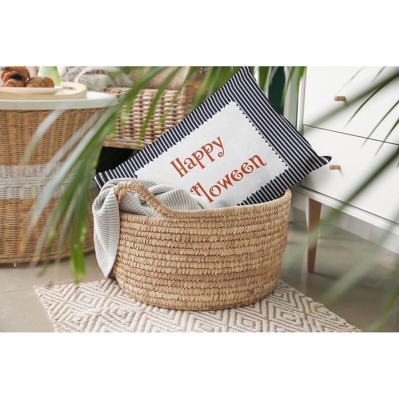 Halloween Happy Halloween Ticking Accent Pillow