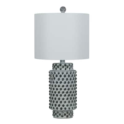23.5" Raised Hobnail Cylinder Table Lamp with Decorator Shade