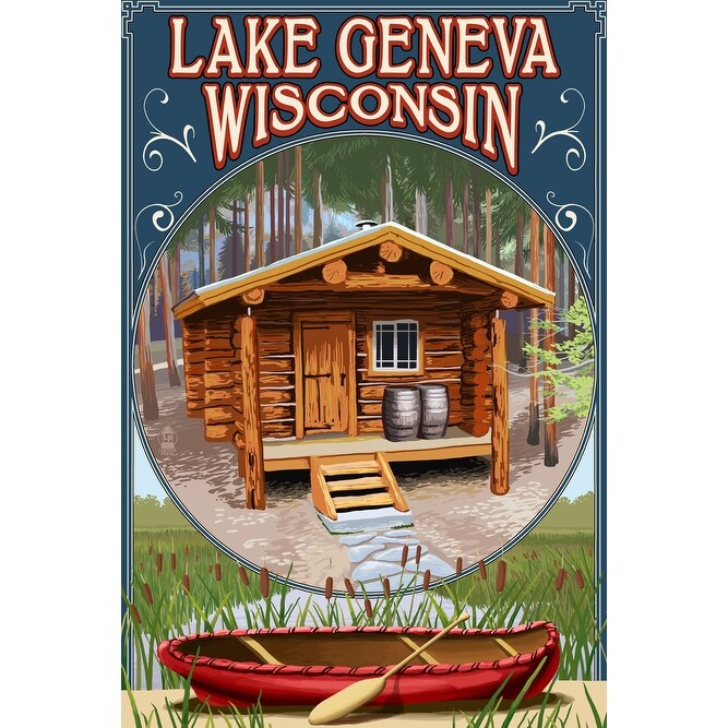 Shop Lake Geneva Wi Cabin In Woods Lp Artwork 100 Cotton