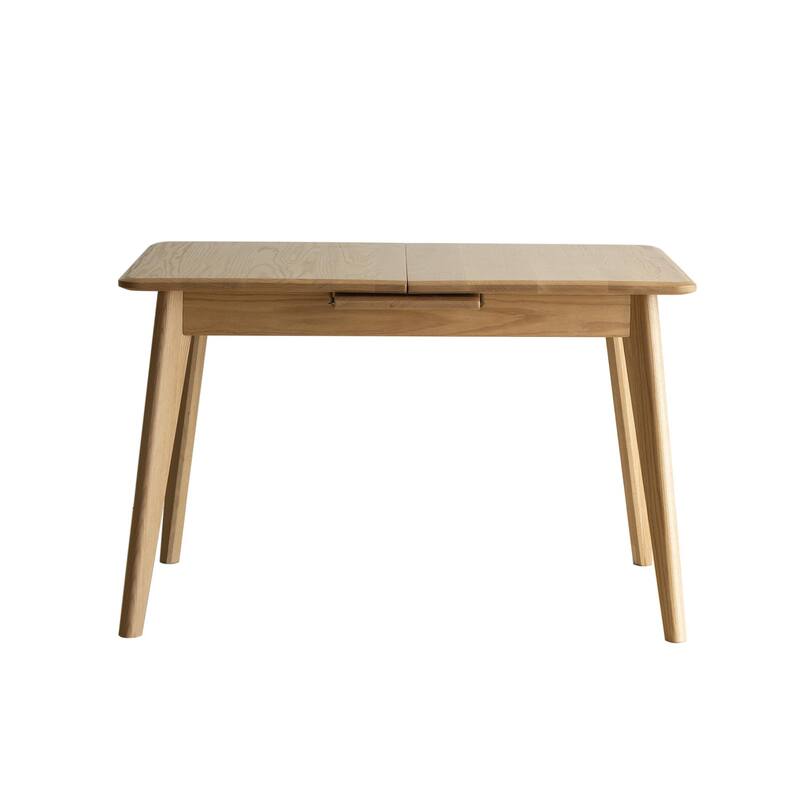 GDFStudio - Belvidere Mid-Century Solid Oak Extendable Dining Table with Telescopic Design - 59.06"W