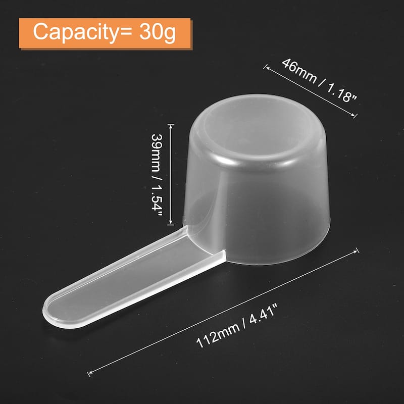10Pcs Plastic Measuring Spoons Powder Scoops Spoon Table Spoon,30g/60ml Clear - Clear