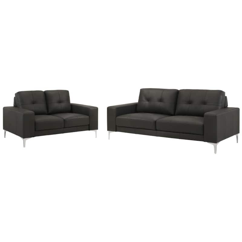 Faelin 79" Modern Sofa Loveseat, Top Grain Leather Couch with Removable Cushions