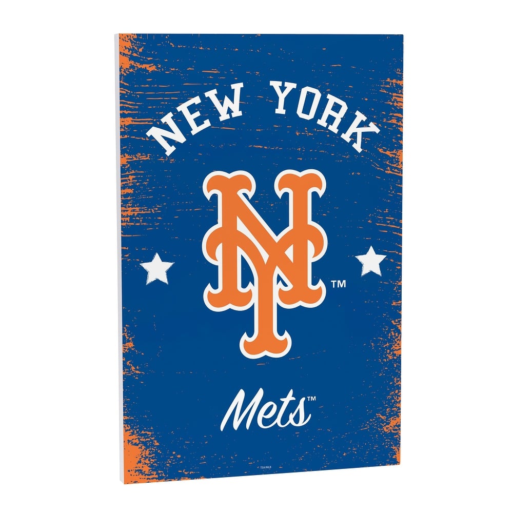 New York Mets Wooden Door Decor Wall Sign - Multi-Color