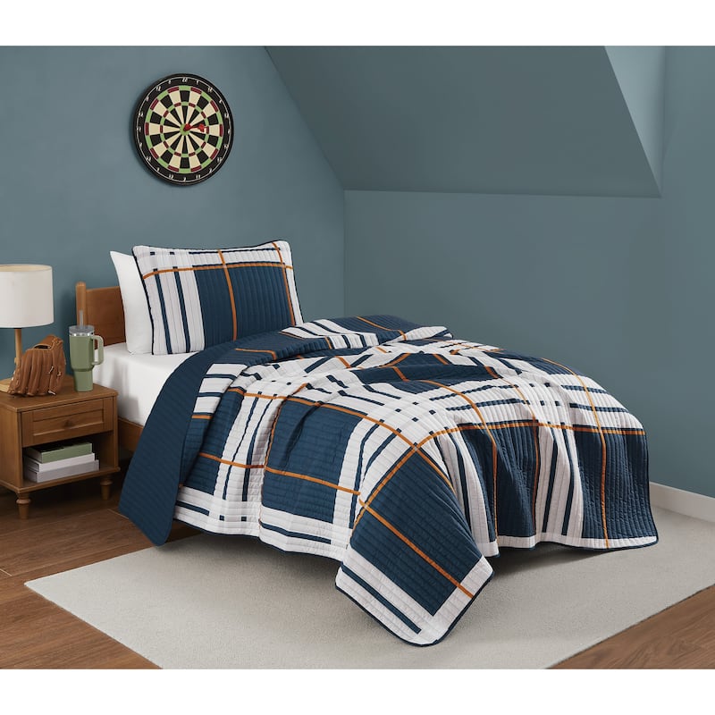 Truly Soft Henry Plaid 3 Piece Quilt Set