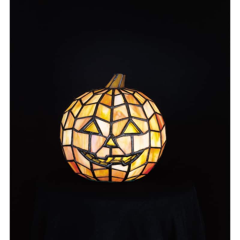 Meyda Tiffany Stained Glass Vintage Tiffany Pumpkin Jack-O-Lantern - Tiffany Glass