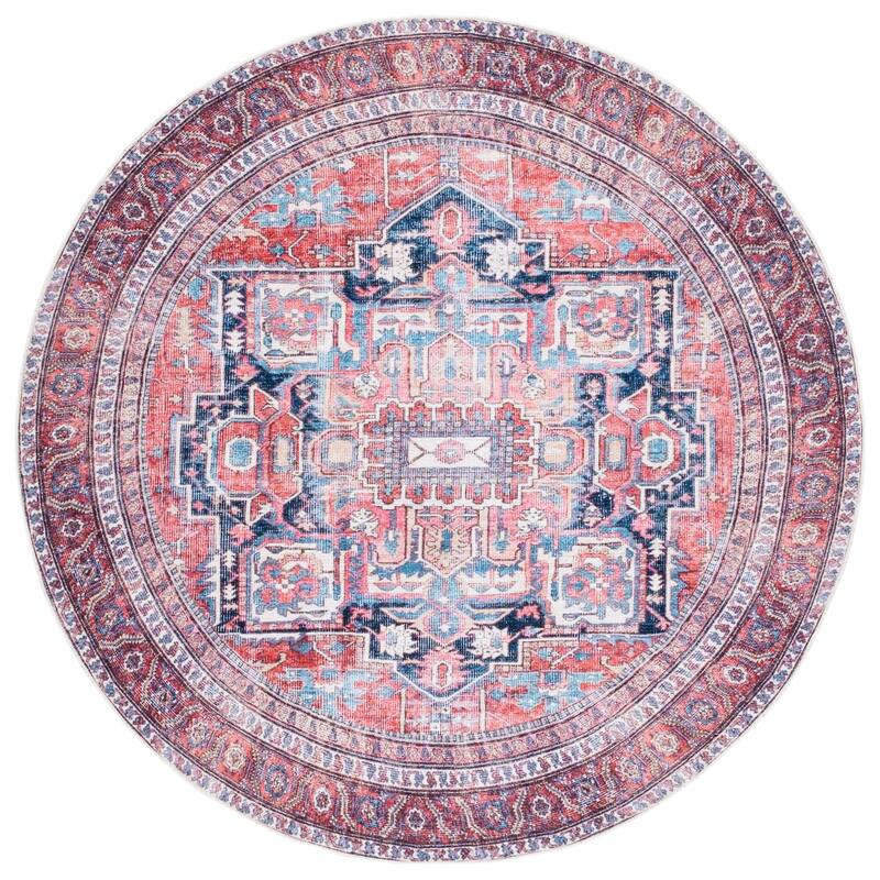 SAFAVIEH Serapi Machine Washable Vallie Medallion Distressed Rug