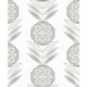 preview thumbnail 2 of 10, Seabrook Designs Belle Floral Stripe Non-Woven Unpasted Wallpaper 20.9 in. W x 33 ft. L - Smoke