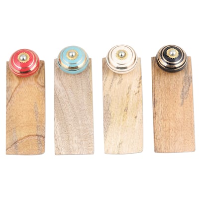 Novica Handmade Colorful Orbs Wood Door Stoppers (Set Of 4)