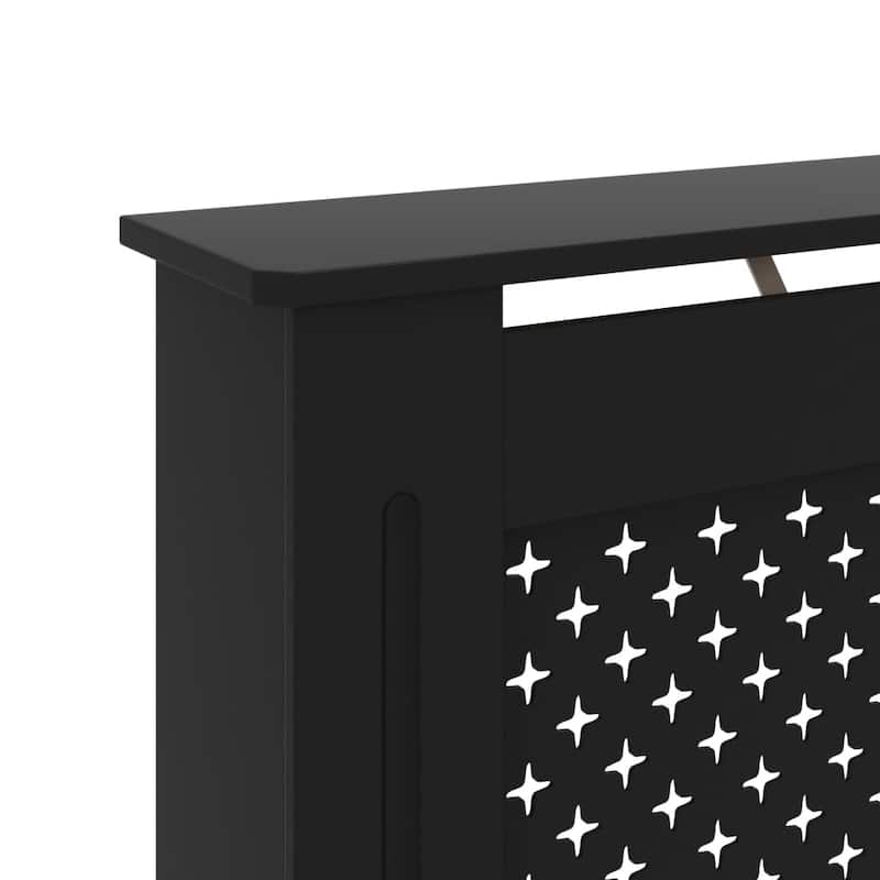 vidaXL Radiator Cover Black 44.1"x7.5"x32.1" MDF