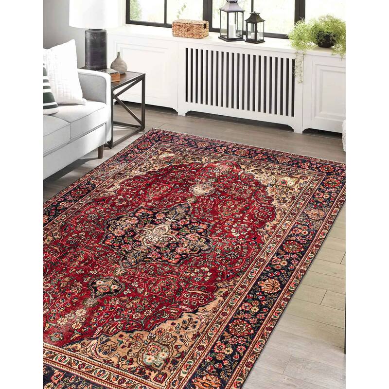 ECARPETGALLERY Hand-knotted Antalya Vintage Red Wool Rug - 6'5 x 10'1