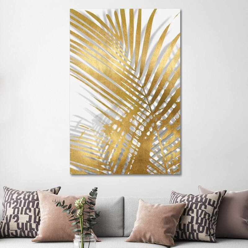 iCanvas "Palm Shadows Gold I" by Melonie Miller Canvas Print