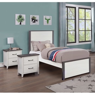 Furniture of America Urna Modern White 3-Piece Kids Platform Wooden Bedroom Set