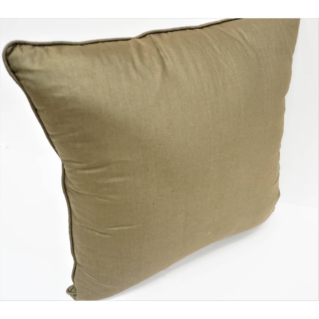 Home&Manor Premium Silk Throw Pillow 18" Olive