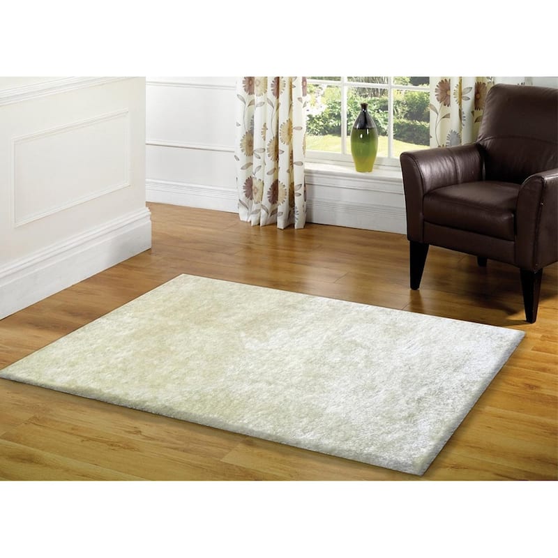 24" x 36" Hand Tufted Area Rug with Cotton Backing - 2' x 3' Oval - White