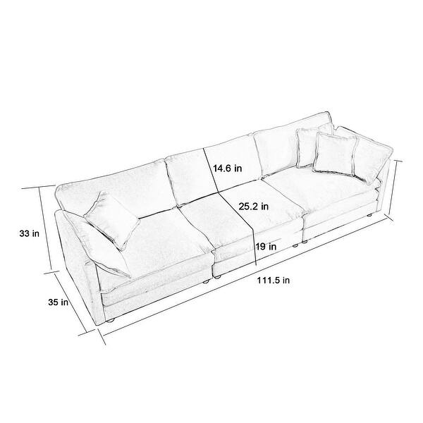 dimension image slide 12 of 20, Cloud Chenille Upholstered Modular Sectional Sofa with DIY Combination Design