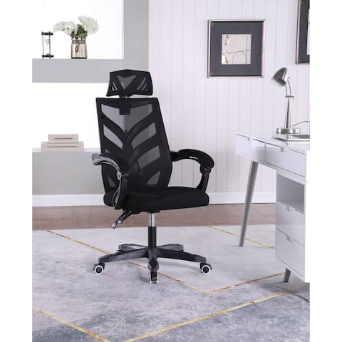 Somette Reclining Computer Chair with Headrest and Padded Arms - N/A