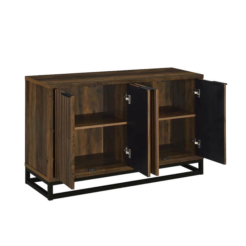 4 Doors Wooden Accent Cabinet in Dark Pine