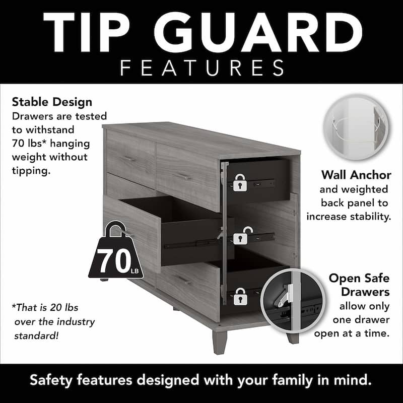 Transitional Grain-textured Grey Dresser