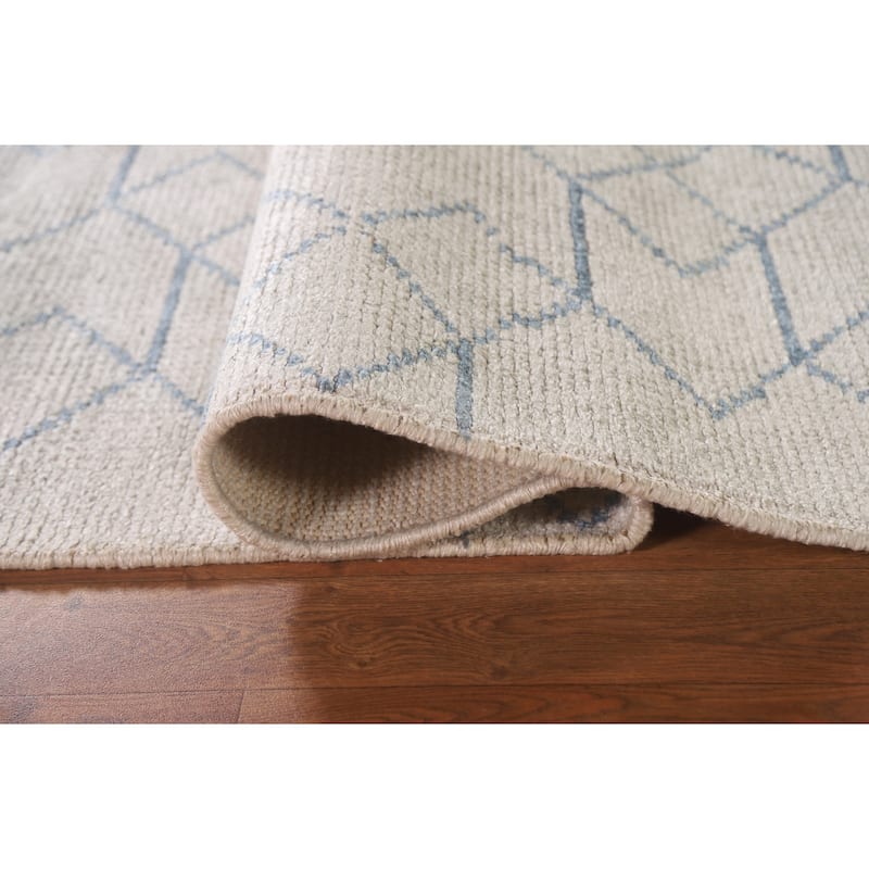 Trellis / Moroccan Indian Area Rug Handmade Wool Carpet - 5'1"x 7'10"