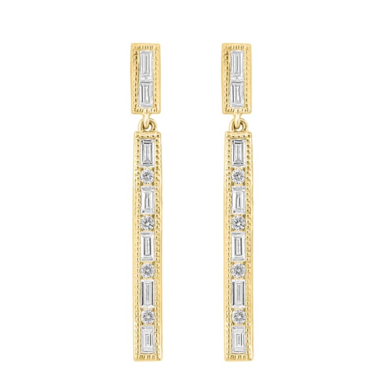 EFFY Women's 14k Yellow Gold Baguette Diamond Drop Earrings