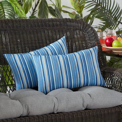 Greendale Coastal Stripe Outdoor Accent Pillow (Set of 2)
