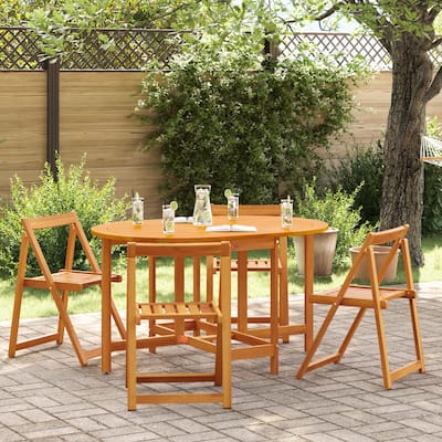 vidaXL Outdoor Tables Natural wood Solid Acacia wood Medium Foldable - 23.6 x 43.3 x 28.7