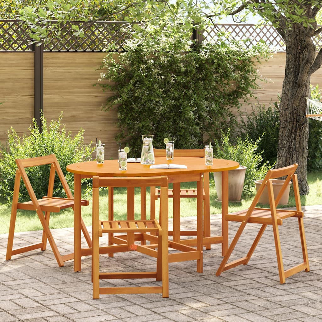 vidaXL Outdoor Tables Natural wood Solid Acacia wood Medium Foldable - 23.6 x 43.3 x 28.7