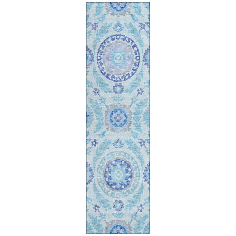 Machine Washable Indoor/ Outdoor Chantille Suzani Boho Rug