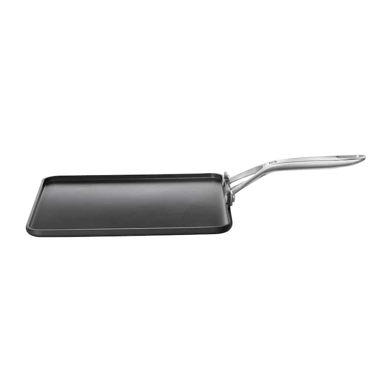 ZWILLING Motion Hard Anodized 11 x 11-inch Aluminum Nonstick Square Griddle - 11" x 11" - Matte Black - 11" x 11"