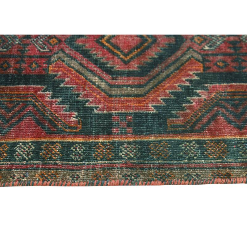 Vintage Distressed Alt. Amash Charcoal/Rust Runner - 2'11" x 5'10"