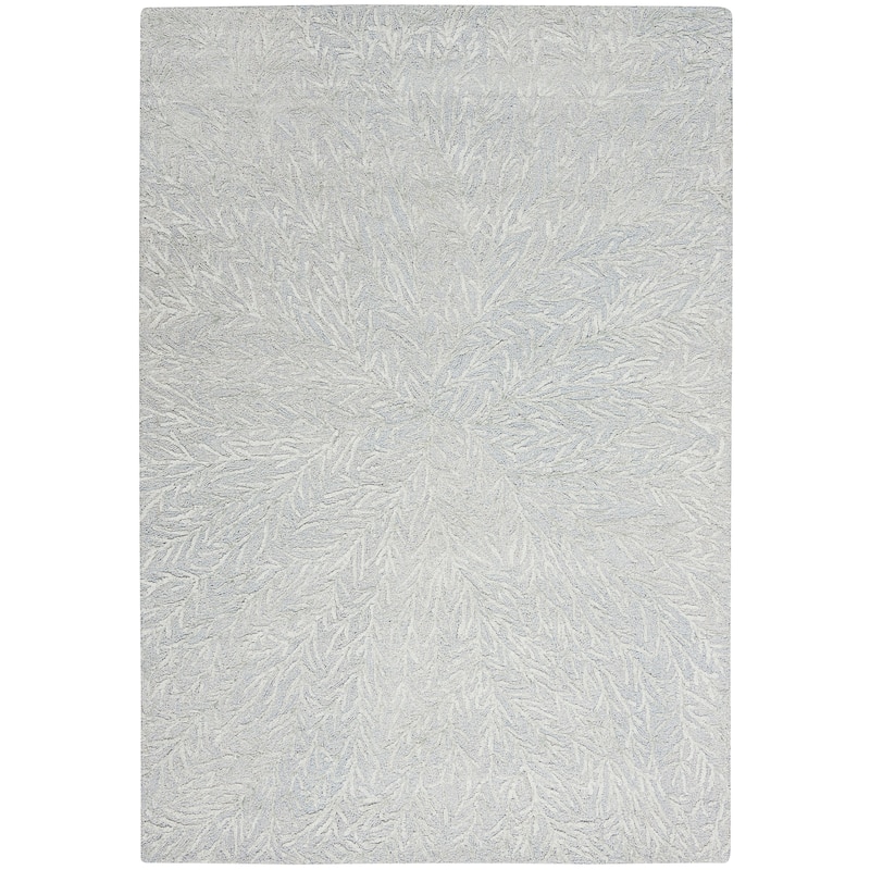Michael Amini Star Contemporary Textured Botanical Abstract Glam Area Rug