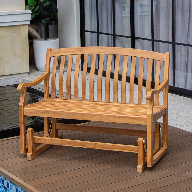 Cambridge Casual Sherwood Teak Wood Outdoor Glider Bench