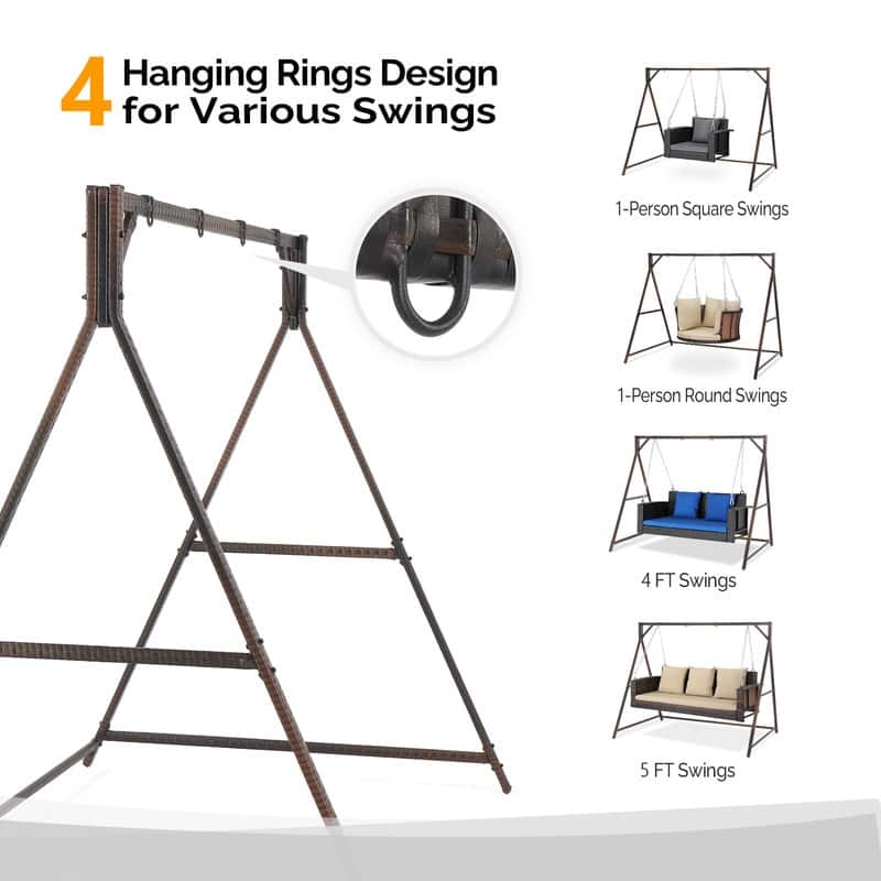 Patio Wicker Porch Swing Stand