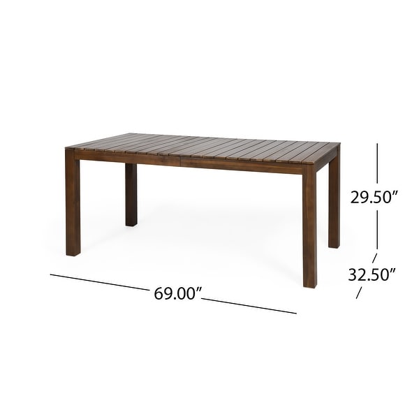 Nola Outdoor Rustic Acacia Wood Dining Table by Christopher Knight Home - 69.00" W x 32.50" D x 29.50" H