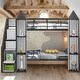 preview thumbnail 2 of 28, Twin over Twin Castle-shaped Bunk Bed with Wardrobe and Storage for Bedroom