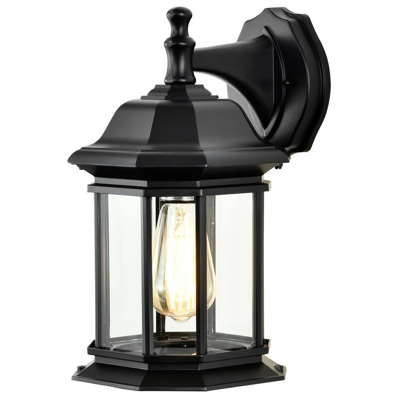 Hopkins Outdoor Large Wall Light Matte Black Finish Clear Glass