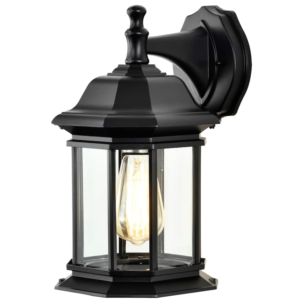 Hopkins Outdoor Large Wall Light Matte Black Finish Clear Glass