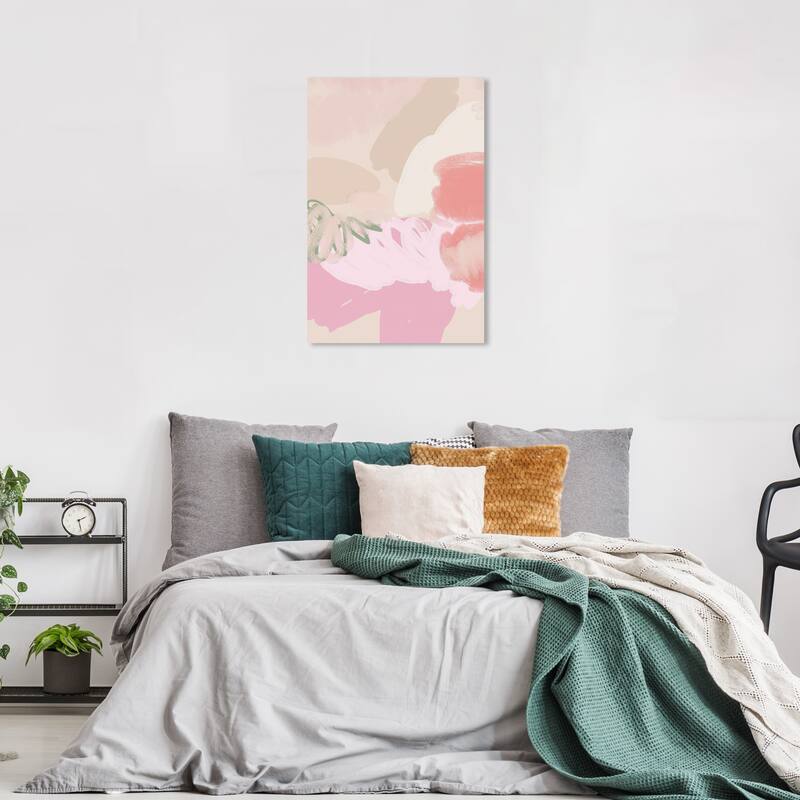 Wynwood Studio Canvas Abstract Abstract Strawberry Ice Cream Brown and Tan Modern & Contemporary Wall Art Canvas Print - 36 x 24