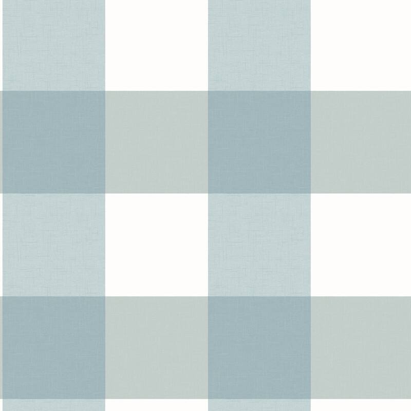 Chesapeake Amos Teal Gingham Wallpaper - 20.5in x 396in x 0.025in