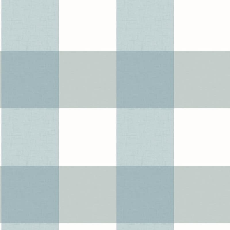 Chesapeake Amos Teal Gingham Wallpaper - 20.5in x 396in x 0.025in